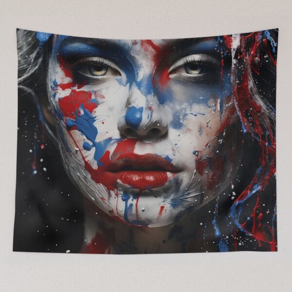 Item preview, Abstract Art paint splatter, womans face digital print designed and sold by dcrc.