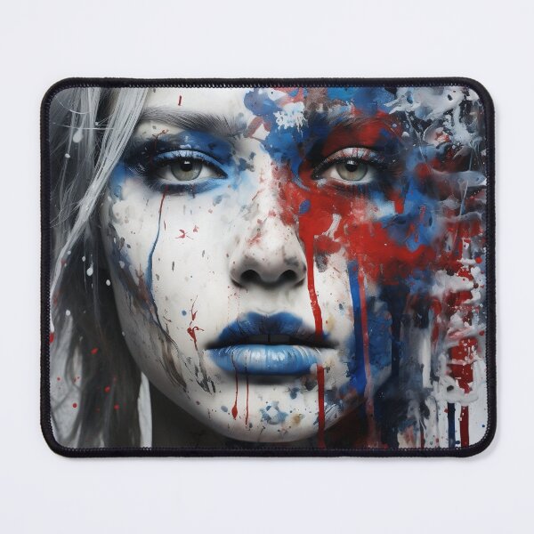 Item preview, Abstract Art paint splatter, womans face digital print designed and sold by dcrc.