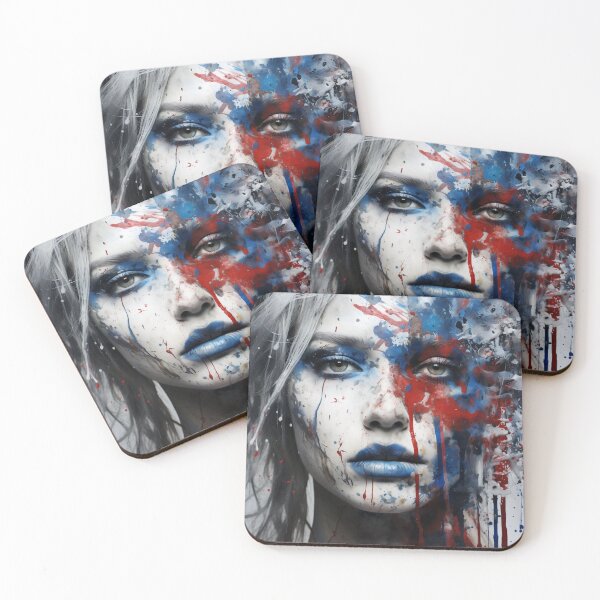Item preview, Abstract Art paint splatter, womans face digital print designed and sold by dcrc.