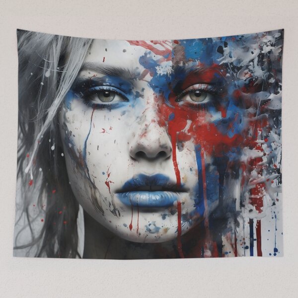 Item preview, Abstract Art paint splatter, womans face digital print designed and sold by dcrc.