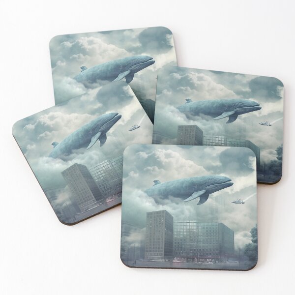 Item preview, Cloud Runner - Surreal cityscene of a whale in the clouds designed and sold by VCLAB.