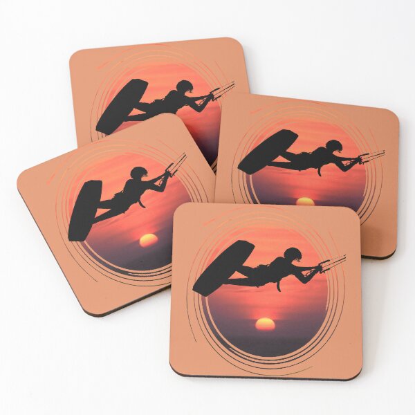 Item preview, Kiter Silhouette In Black Female Rider Sunset designed and sold by taiche.