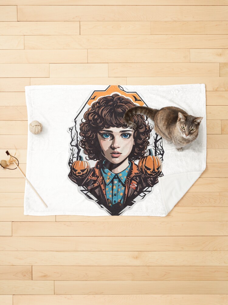 Thumbnail 1 of 6, Pet Blanket, Stranger Things Eleven Artwork - Telekinesis and Mystery - Unique Gift for Series Enthusiasts designed and sold by sadsapiens.