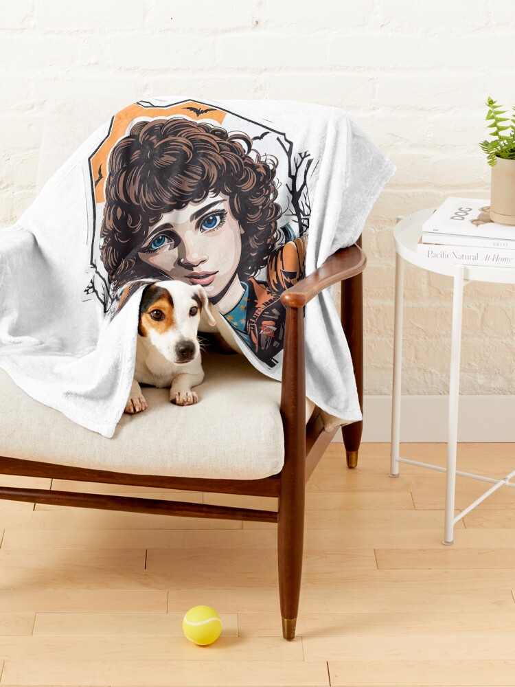 Thumbnail 4 of 6, Pet Blanket, Stranger Things Eleven Artwork - Telekinesis and Mystery - Unique Gift for Series Enthusiasts designed and sold by sadsapiens.