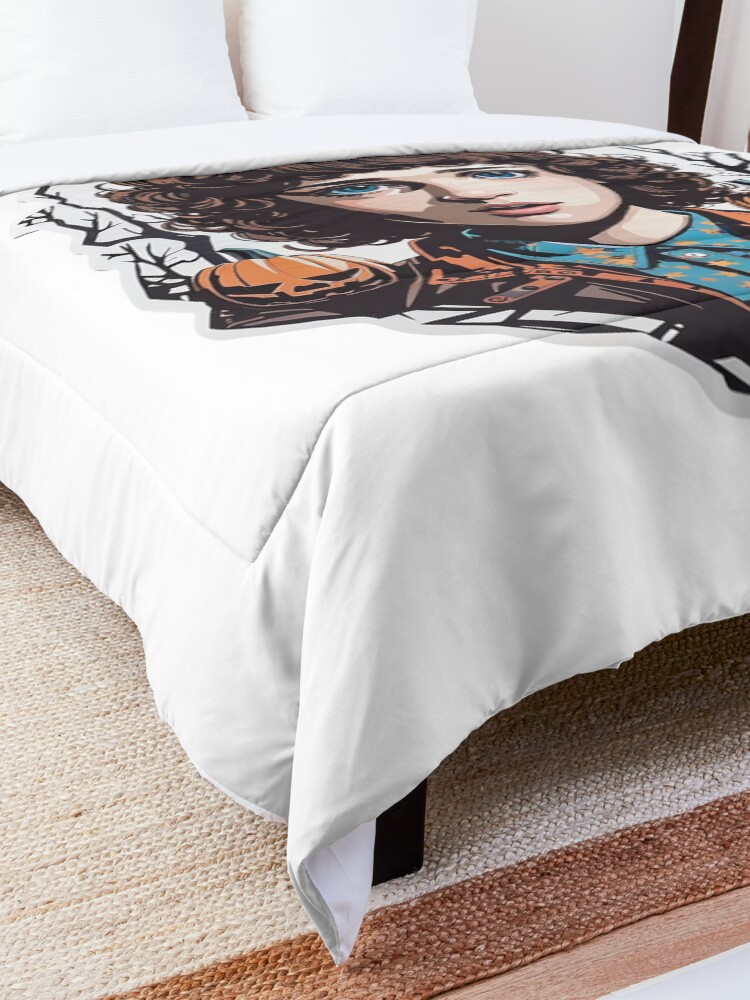 Thumbnail 5 of 6, Comforter, Stranger Things Eleven Artwork - Telekinesis and Mystery - Unique Gift for Series Enthusiasts designed and sold by sadsapiens.