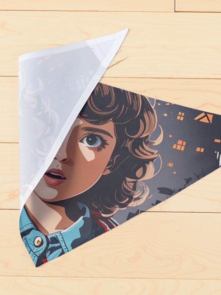 Thumbnail 4 of 6, Pet Bandana, Iconic Eleven Design - Stranger Things Fan Art - Capturing the 80s Nostalgia and Supernatural Thrill designed and sold by sadsapiens.