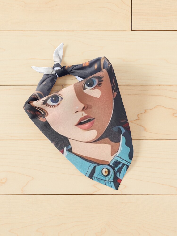 Thumbnail 2 of 6, Pet Bandana, Iconic Eleven Design - Stranger Things Fan Art - Capturing the 80s Nostalgia and Supernatural Thrill designed and sold by sadsapiens.