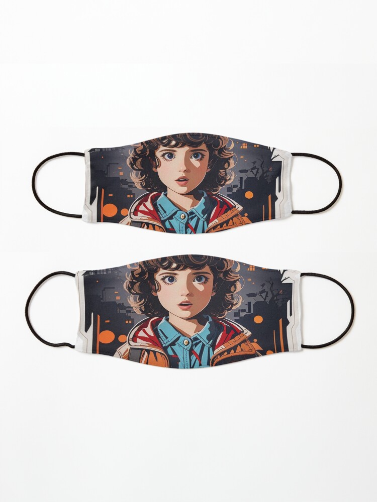Thumbnail 3 of 5, Mask, Iconic Eleven Design - Stranger Things Fan Art - Capturing the 80s Nostalgia and Supernatural Thrill designed and sold by sadsapiens.