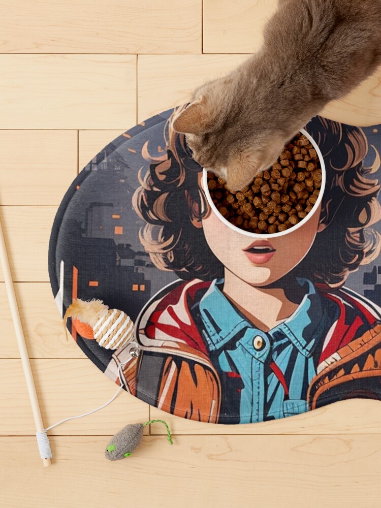 Thumbnail 3 of 5, Pet Mat, Iconic Eleven Design - Stranger Things Fan Art - Capturing the 80s Nostalgia and Supernatural Thrill designed and sold by sadsapiens.