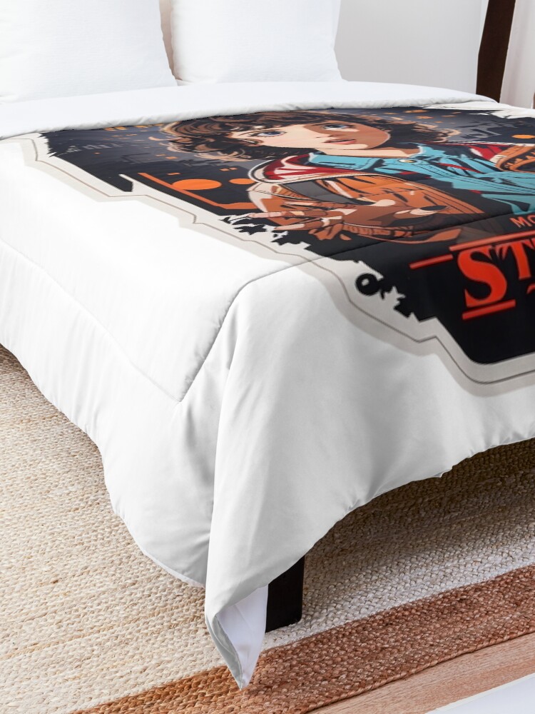 Thumbnail 5 of 6, Comforter, Iconic Eleven Design - Stranger Things Fan Art - Capturing the 80s Nostalgia and Supernatural Thrill designed and sold by sadsapiens.