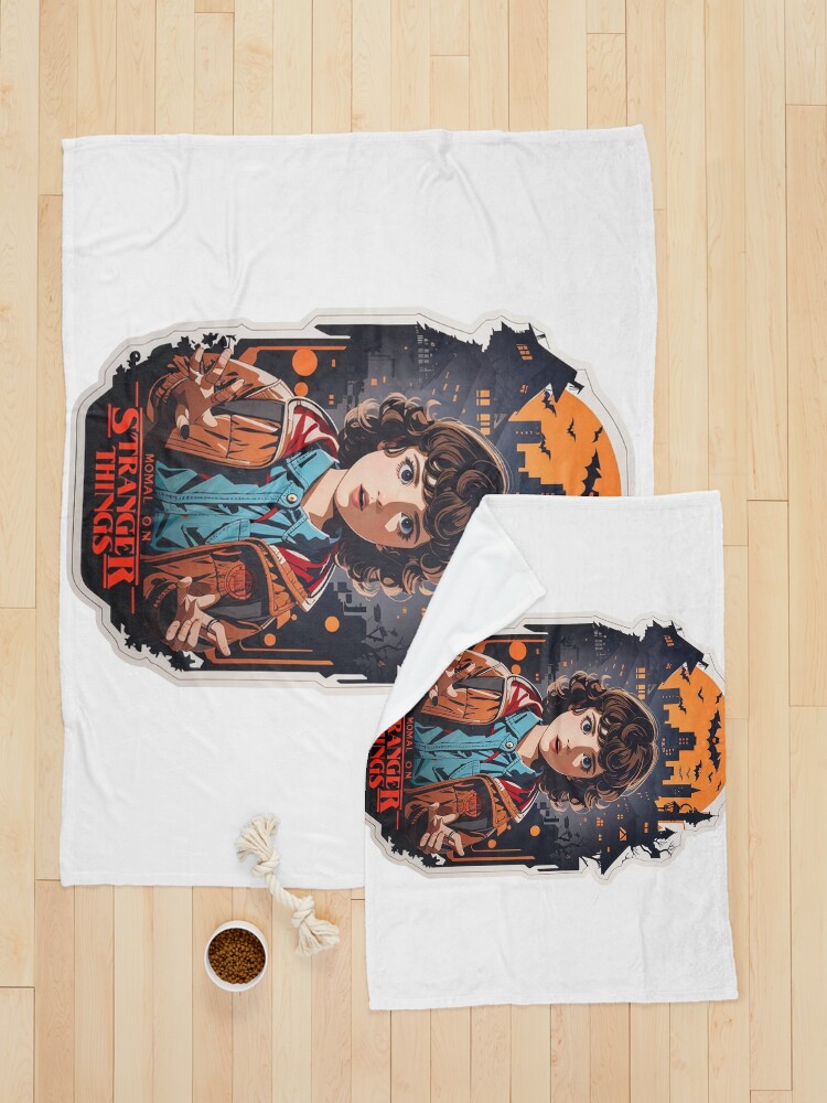 Thumbnail 5 of 6, Pet Blanket, Iconic Eleven Design - Stranger Things Fan Art - Capturing the 80s Nostalgia and Supernatural Thrill designed and sold by sadsapiens.