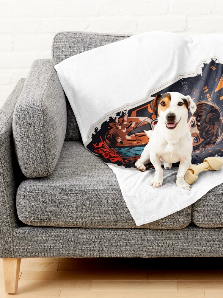 Thumbnail 2 of 6, Pet Blanket, Iconic Eleven Design - Stranger Things Fan Art - Capturing the 80s Nostalgia and Supernatural Thrill designed and sold by sadsapiens.