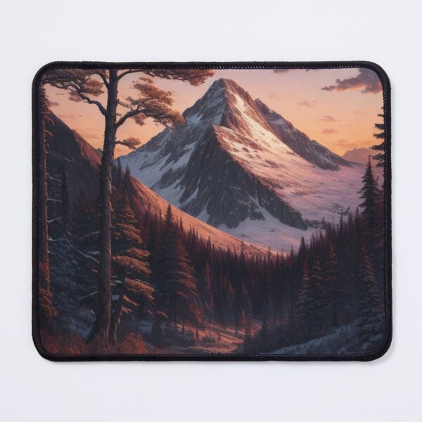 Item preview, Mountain over a river and winter florest at the sunset landscape designed and sold by Luke Pereira.