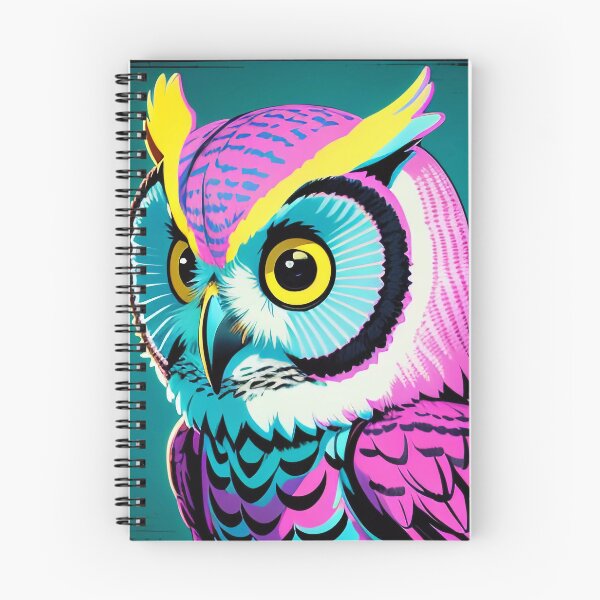 Aperçu de l'œuvre Hibou synthwave créée et vendue par InkedPixel.