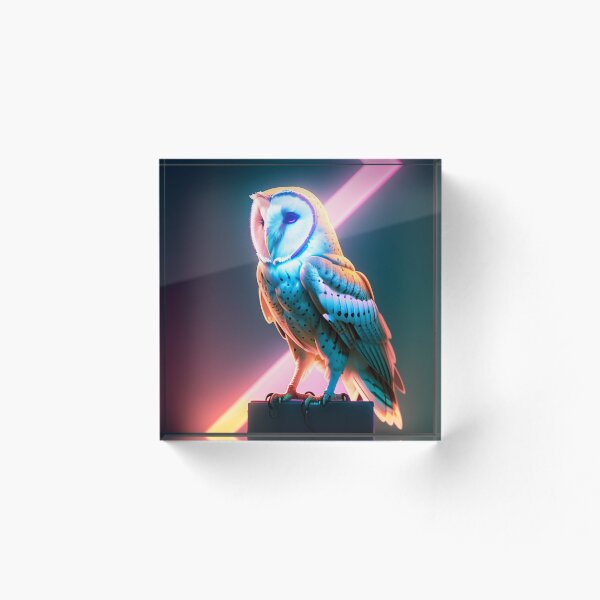 Artikelvorschau, Synthwave Owl entworfen und verkauft von InkedPixel.
