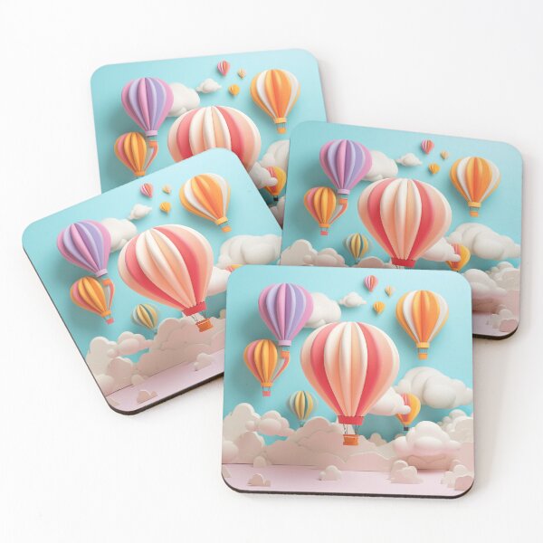 Item preview, pastel hot air balloons designed and sold by RodoArtDs.