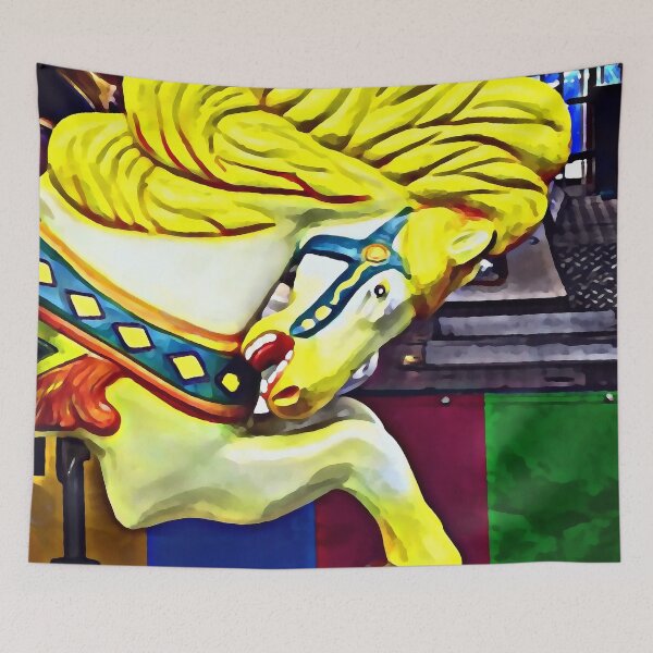 Item preview, Carousel Horse With Yellow Mane designed and sold by Susan Savad.