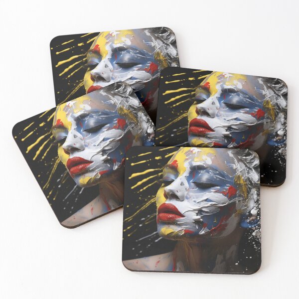 Item preview, Abstract Art paint splatter, womans face digital print designed and sold by dcrc.