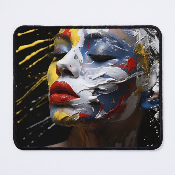Item preview, Abstract Art paint splatter, womans face digital print designed and sold by dcrc.