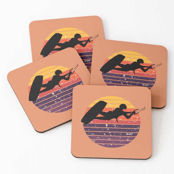 Item preview, Kiter Silhouette In Black Kitesurfer Action Retro Sunrise designed and sold by taiche.