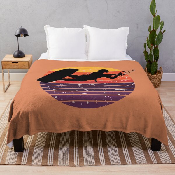 Item preview, Kiter Silhouette In Black Kitesurfer Action Retro Sunrise designed and sold by taiche.