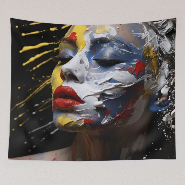 Item preview, Abstract Art paint splatter, womans face digital print designed and sold by dcrc.