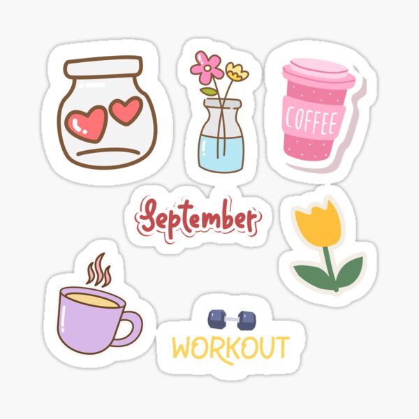 Aesthetic girly cute Journal sticker pack Sticker for Sale by Artistusha