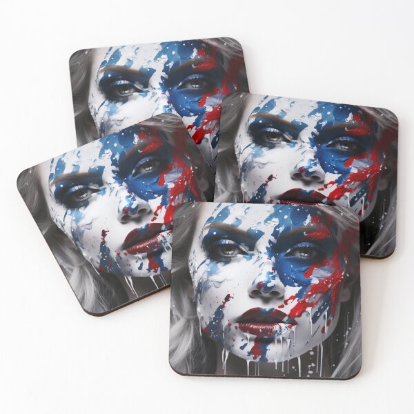 Item preview, Abstract Art paint splatter, womans face digital print designed and sold by dcrc.