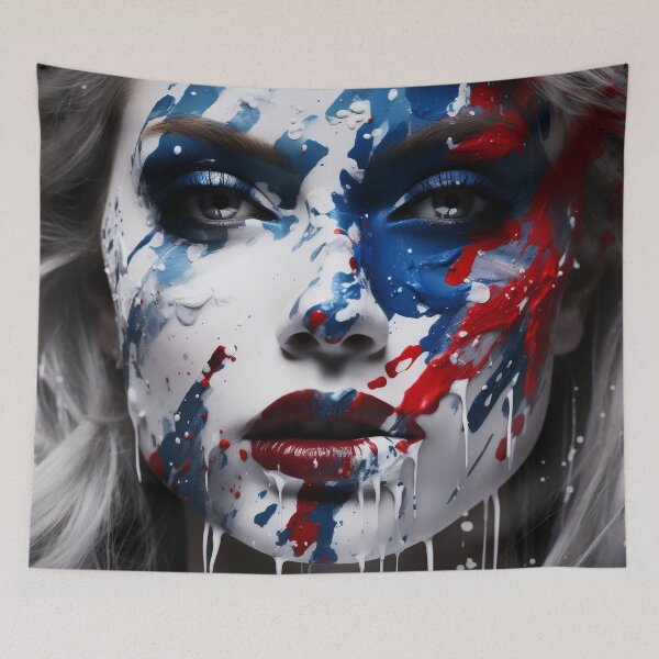 Item preview, Abstract Art paint splatter, womans face digital print designed and sold by dcrc.