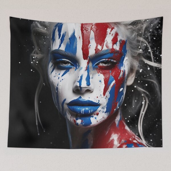 Item preview, Abstract Art paint splatter, womans face digital print designed and sold by dcrc.