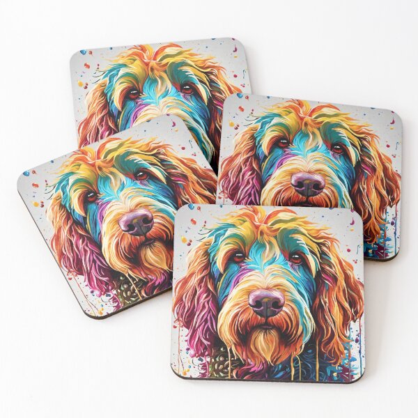 Aperçu de l'œuvre Labradoodle Paint Splash #3 créée et vendue par BellaRosie Emporium.