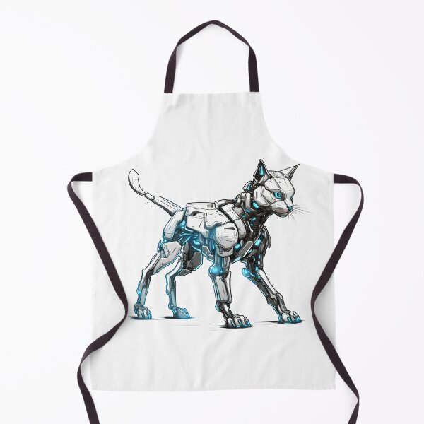 Item preview, Cyberpunk Robot Cat in Neon Colors designed and sold by SchorlCraft.