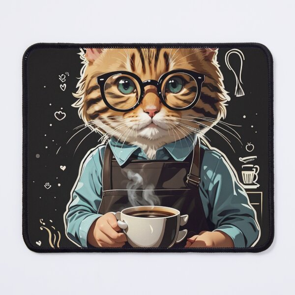 Item preview, Barista Cat Art - Coffee Connoisseur Feline - Perfect for Coffee Lovers and Cat Enthusiasts designed and sold by sadsapiens.