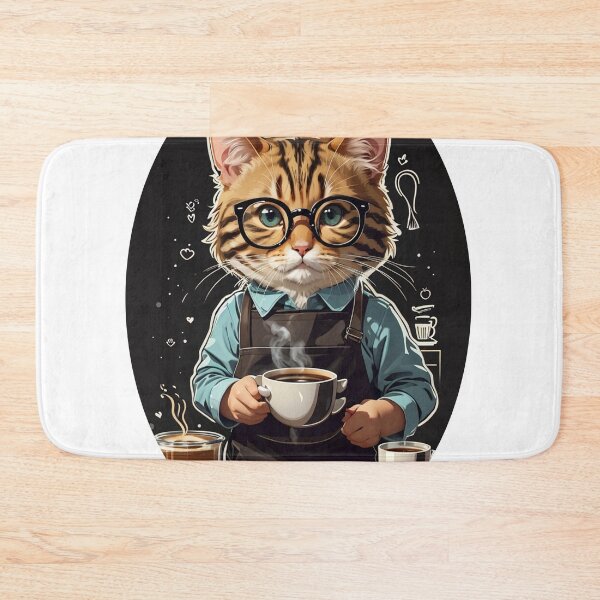 Item preview, Barista Cat Art - Coffee Connoisseur Feline - Perfect for Coffee Lovers and Cat Enthusiasts designed and sold by sadsapiens.