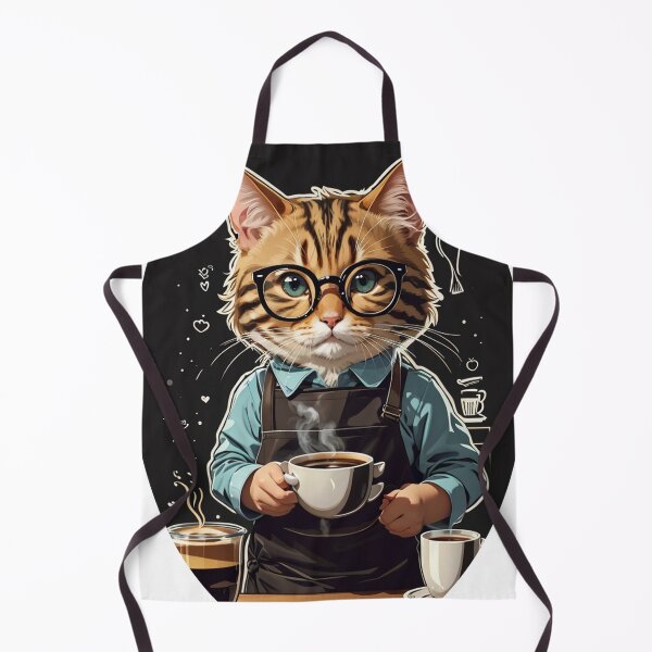 Item preview, Barista Cat Art - Coffee Connoisseur Feline - Perfect for Coffee Lovers and Cat Enthusiasts designed and sold by sadsapiens.