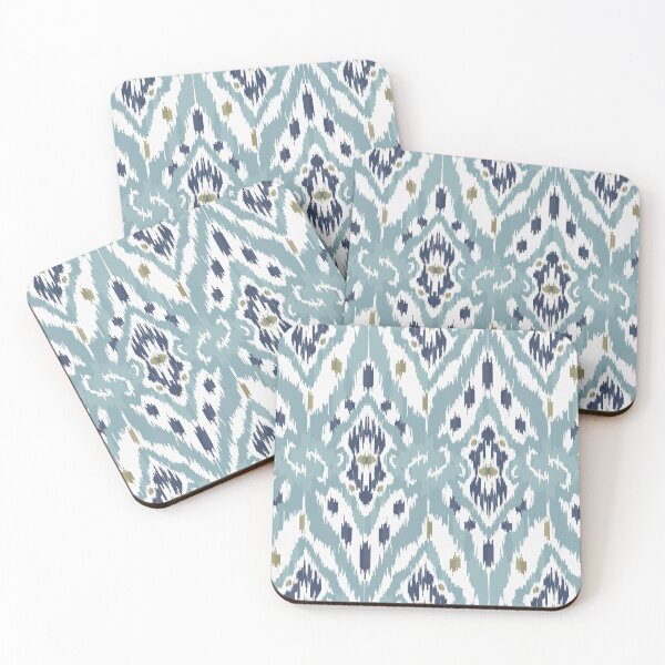 Item preview, Ikat Elegance: Light Blue Indian Style Motif designed and sold by Natji-Arts.