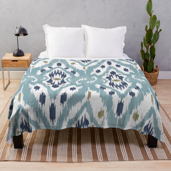 Item preview, Ikat Elegance: Light Blue Indian Style Motif designed and sold by Natji-Arts.