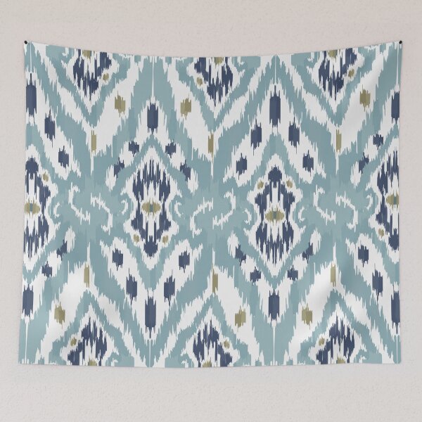 Item preview, Ikat Elegance: Light Blue Indian Style Motif designed and sold by Natji-Arts.