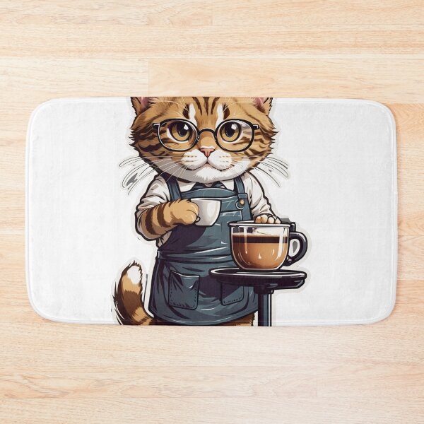 Item preview, Coffee Time with Cat Barista - Adorable Coffee-Making Feline - Perfect for Quirky Decor designed and sold by sadsapiens.