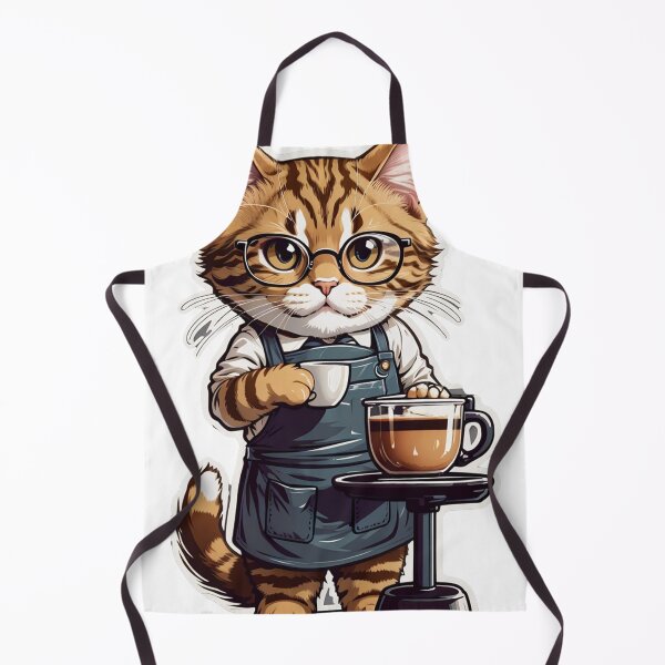 Item preview, Coffee Time with Cat Barista - Adorable Coffee-Making Feline - Perfect for Quirky Decor designed and sold by sadsapiens.