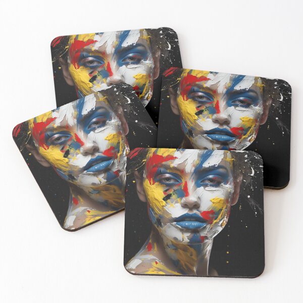 Item preview, Abstract Art paint splatter, womans face digital print designed and sold by dcrc.