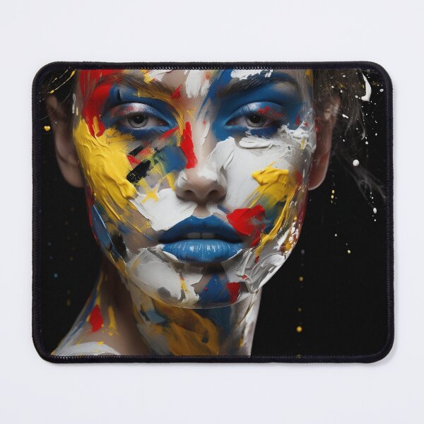 Item preview, Abstract Art paint splatter, womans face digital print designed and sold by dcrc.