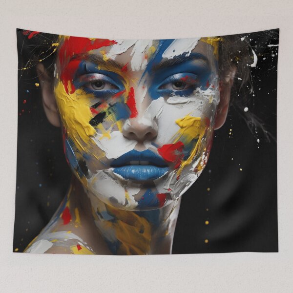 Item preview, Abstract Art paint splatter, womans face digital print designed and sold by dcrc.