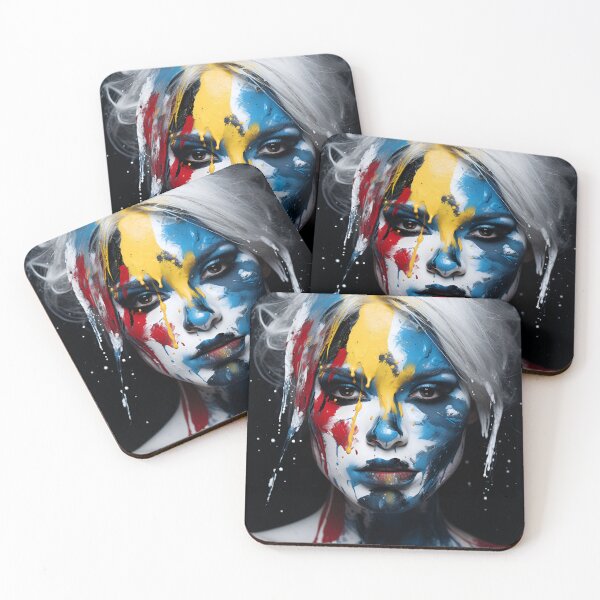 Item preview, Abstract Art paint splatter, womans face digital print designed and sold by dcrc.