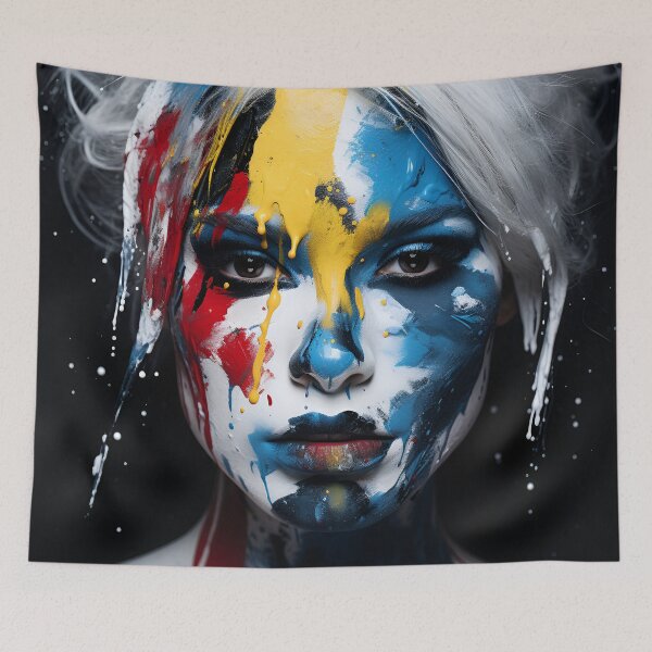 Item preview, Abstract Art paint splatter, womans face digital print designed and sold by dcrc.