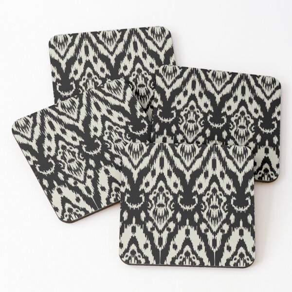 Item preview, Ikat Noir: Indian Style Black Motif Drawing designed and sold by Natji-Arts.
