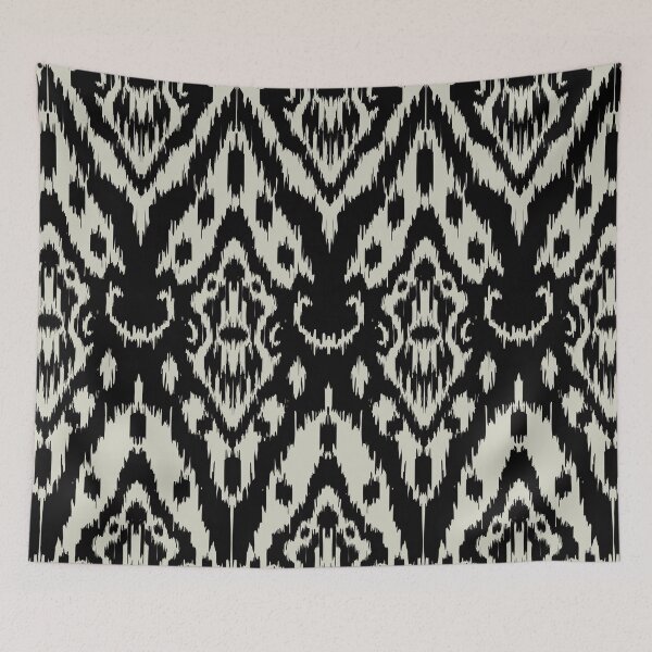 Item preview, Ikat Noir: Indian Style Black Motif Drawing designed and sold by Natji-Arts.