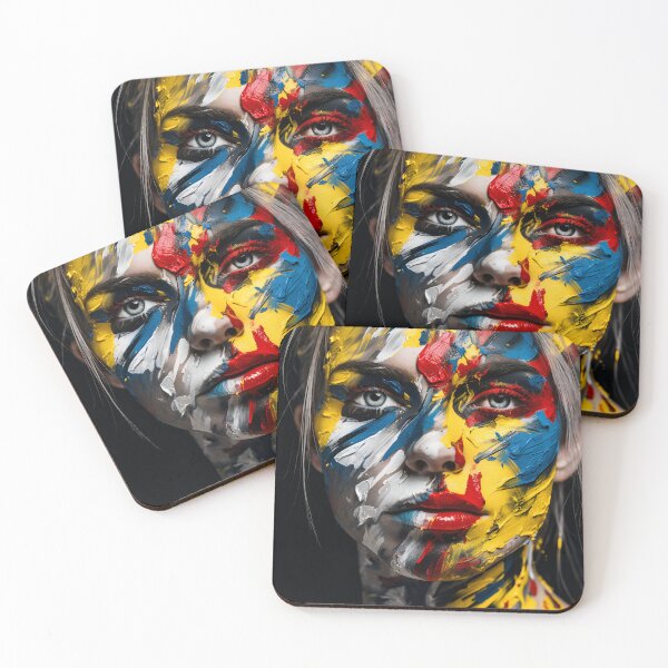 Item preview, Abstract Art paint splatter, womans face digital print designed and sold by dcrc.