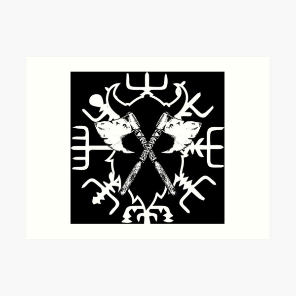 Vegvisir Kompass Axt Art Print By Open Eyes Redbubble