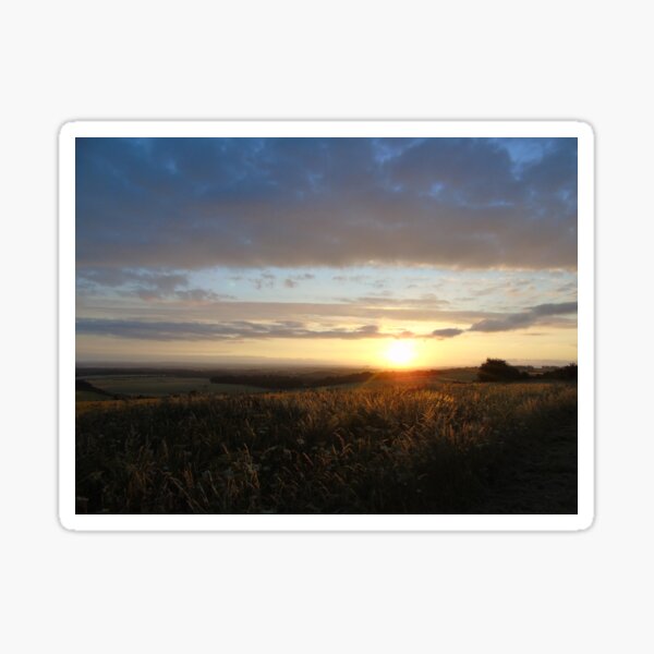Sunrise over fields in Oxfordshire Sticker